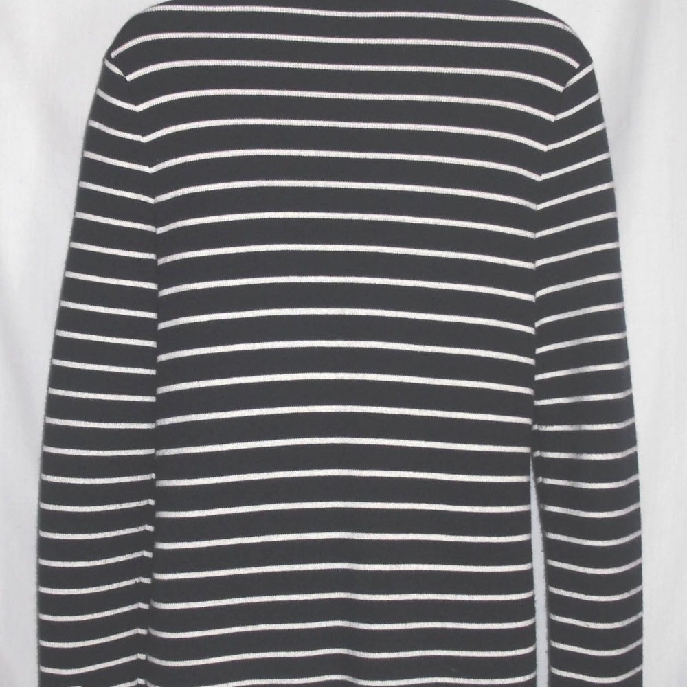 TALBOTS sweater jacket Navy White Stripes Cardigan - Picture 3 of 4